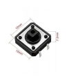 12x12x7.3mm 4 Pinli Siyah Push Buton - Tact Switch