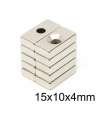 15X10x4-4mm Havşa Delikli Neodyum Güçlü Mıknatıs - Neodim Magnet