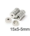 15X5-5mm Havşa Delikli Neodyum Güçlü Mıknatıs - Neodim Magnet