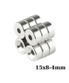 15X8-4mm Havşa Delikli Neodyum Güçlü Mıknatıs - Neodim Magnet