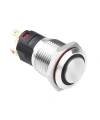 16A-G1-E 16mm Çıkık Yaylı Işıklı Metal Buton - Beyaz