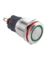 16A-P1Z-E 16mm Düz Anahtarlı Işıklı Metal Buton - Yeşil