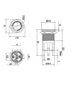 16D-P1-E 16mm Düz Yaylı Işıklı Metal Buton - Yeşil