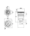 19A-P1Z-EC 19mm Düz Anahtarlı Işıklı Power Metal Buton - Mavi