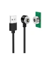 2-Pin 10mm 90C Kablolu PCBli Pogo Pin Manyetik Konnektör Takımı - USB Soketli