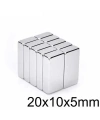 20X10x5mm Neodyum Güçlü Mıknatıs - Neodim Magnet