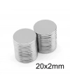 20X2mm Neodyum Güçlü Mıknatıs - Neodim Magnet