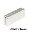 20x8x3mm Neodyum Güçlü Mıknatıs - Neodim Magnet