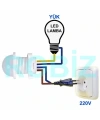 220V Hareket Pır Sensörü - Otomatik Lamba Sensörü 25cm Kablolu