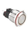 22E-P1Z-E 22mm Düz Anahtarlı Işıklı Metal Buton - Sarı