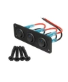 3lü ON-OFF Mavi Nokta Işıklı Anahtar Switch Panel 12V-24V