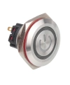 30B-P1-EC 30mm Düz Yaylı Işıklı Power Metal Buton - Beyaz