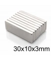 30X10x3mm Neodyum Güçlü Mıknatıs - Neodim Magnet