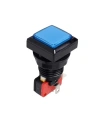 33mm 12V Kare Işıklı Oyun Makinesi Butonu - Mavi