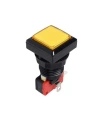 33mm 12V Kare Işıklı Oyun Makinesi Butonu - Sarı