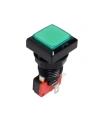 33mm 12V Kare Işıklı Oyun Makinesi Butonu - Yeşil