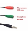 3.5mm Aux Kulaklık-Mikrofon Ayırıcı Kablo