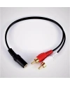 3.5mm Stereo Dişi 2 x RCA Erkek (M) Ses Kablosu