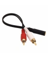 3.5mm Stereo Dişi 2 x RCA Erkek (M) Ses Kablosu