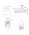 3D Yazıcı-Printer MK8 0.2mm Pirinç Nozzle