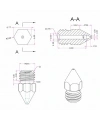 3D Yazıcı-Printer MK8 0.3mm Pirinç Nozzle