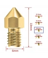 3D Yazıcı-Printer MK8 0.4mm Pirinç Nozzle