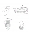 3D Yazıcı-Printer MK8 0.5mm Pirinç Nozzle