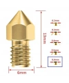 3D Yazıcı-Printer MK8 0.6mm Pirinç Nozzle