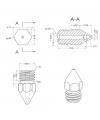 3D Yazıcı-Printer MK8 0.6mm Pirinç Nozzle