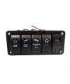 4lü ON-OFF Işıklı Anahtar Switch Panel 2x 5V 3.1A USB