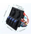 4lü ON-OFF Işıklı Anahtar Switch Panel 2x5V USB ve Çakmaklık Çıkışlı