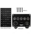5li ON-OFF Kırmızı Nokta Işıklı Anahtar Switch Panel 2x5V USB Çakmaklık ve Voltaj Göstergeli