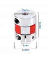 5x5mm Esnek Şaft Kaplini 3D Printer Yazıcı D20L25