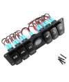 6lı ON-OFF Işıklı Anahtar Switch Panel 12V-24V Voltaj Göstergeli