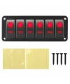6lı ON-OFF Kırmızı Işıklı Anahtar Switch Panel 12V-24V