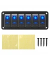 6lı ON-OFF Mavi Işıklı Anahtar Switch Panel 12V-24V