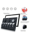 6lı ON-OFF Mavi Işıklı Anahtar Switch Panel 2x5V USB Çakmaklık ve Voltaj Göstergeli