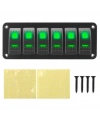 6lı ON-OFF Yeşil Işıklı Anahtar Switch Panel 12V-24V