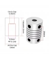 6.35x8mm Esnek Kaplin Alüminyum 3D Yazıcı CNC Uyumlu