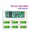 6S 40A BMS 24V 18650 Lityum Pil Şarj Koruma Devresi Balanslı