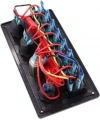 8li ON-OFF Kırmızı Işıklı Anahtar Panel 2x5V USB 2xÇakmaklık ve Voltaj Göstergeli