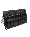 8li ON-OFF Kırmızı Işıklı Anahtar Switch Panel - Aşırı Akım Korumalı