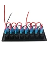 8li ON-OFF Kırmızı Işıklı Anahtar Switch Panel - Aşırı Akım Korumalı