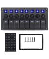 8li ON-OFF Mavi Işıklı Anahtar Switch Panel - Aşırı Akım Korumalı