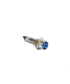 8mm 12V Metal Sinyal Lambası - Mavi