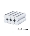 8x1mm Neodyum Güçlü Mıknatıs - Neodim Magnet