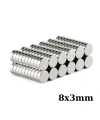8x3mm Neodyum Güçlü Mıknatıs - Neodim Magnet