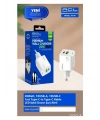 AC-96 20 Watt 1xUSB-A 1xUSB-C 1mt Type-C to Type-C Kablo Duvar Şarj Aleti