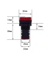 AD16-22DS 12-48V AC/DC Sinyal Lambası - Kırmızı