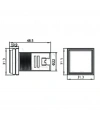 AD22-22VAS 22mm Dijital Volt-Ampermetre Kare Beyaz